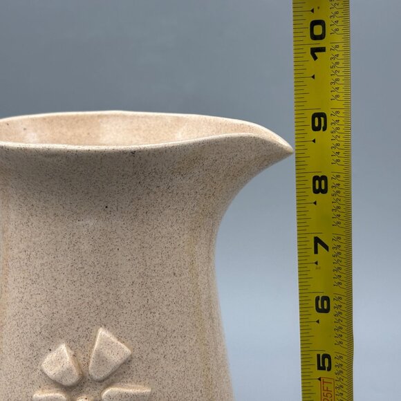 Vintage Studio Pottery Stoneware Pitcher with Incised Floral Design Rustic - Picture 10 of 10